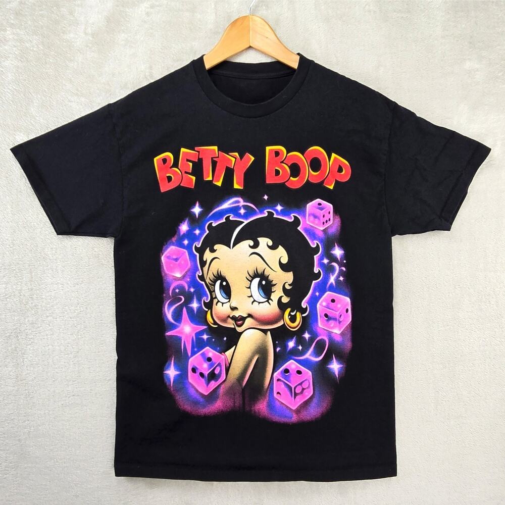 Betty Boop Shirt Medium Black Dice Retro Vintage Cartoon Hip Hop